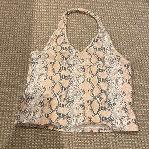 pink snakeskin halter top, never warn.